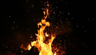 Fire with black background