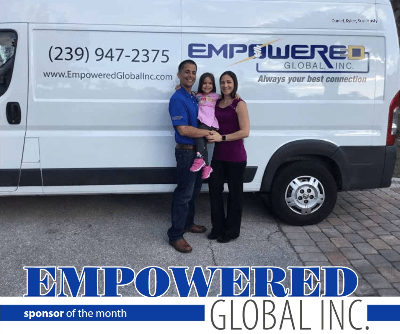 Husty family in front of Empowered Global truck