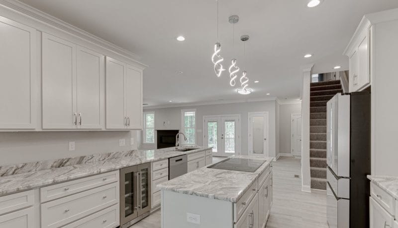 modern kitchen interior luxury stone marble home design pendant
